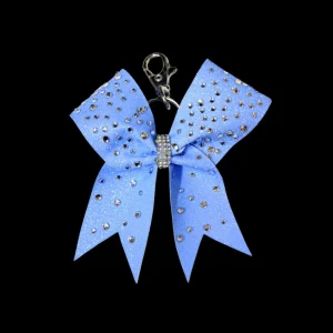 BABY BLUE FULL ON STONES hairbow keyring