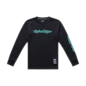 Maillot TROY LEE DESIGNS SKYLINE RIDE SIGNATURE Junior Mangas Compridas Preto/Verde