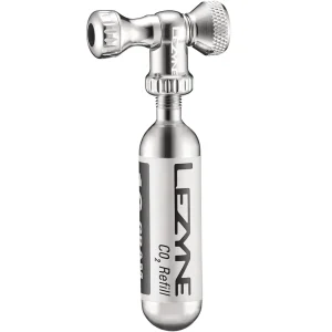 Insuflador CO2 LEZYNE CONTROL DRIVE + Cartucho CO2 Roscado (x1) Prateado