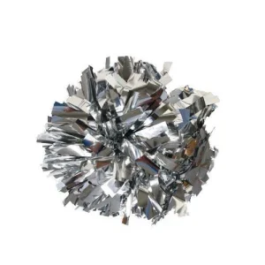 Metallic silver pom pom